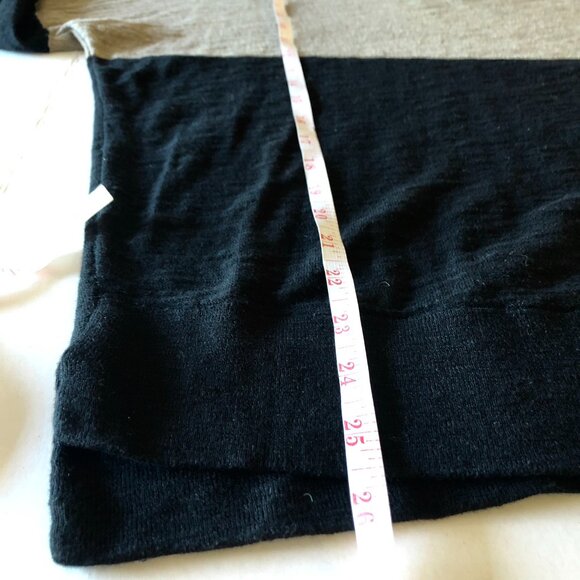 Vince Tan Black Color Block Sweater 100% Cotton Scoop Neck Drop Shoulder Stretch - Picture 12 of 15